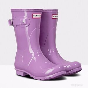 Hunter Original Short Gloss Rain Boot in Thistle 6